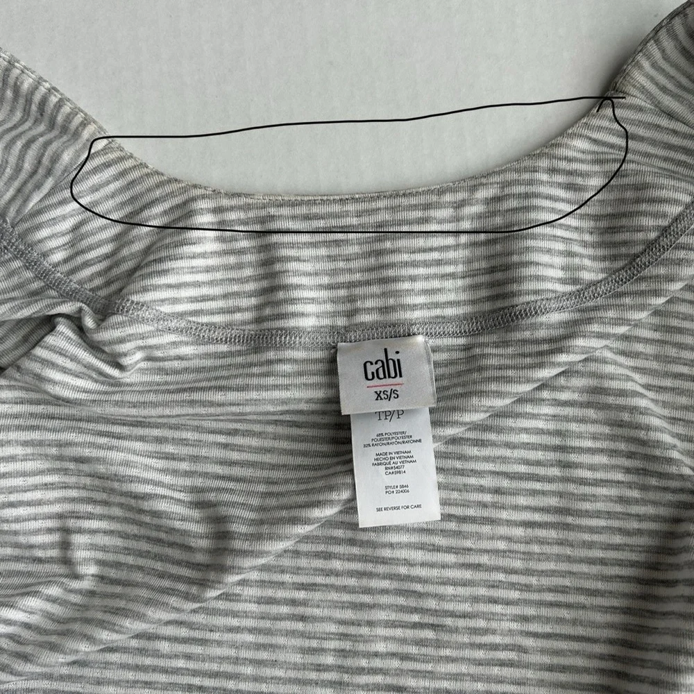 CAbi Cape Women's‎ Gray White Stripe Polka Dot ATC XS/S #5846